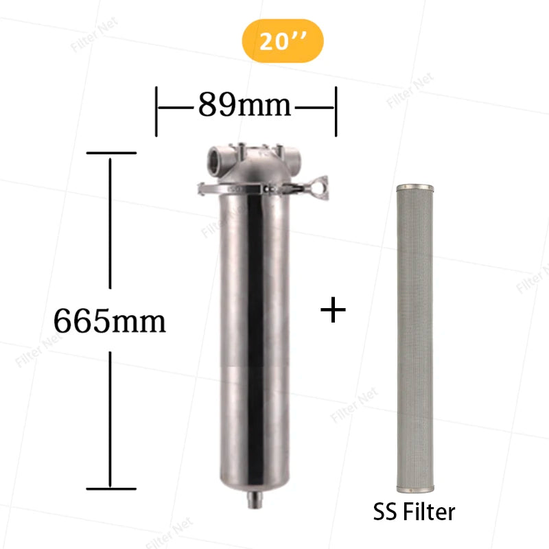 20*2.5inch stainless steel water filter housing water filtration pre f