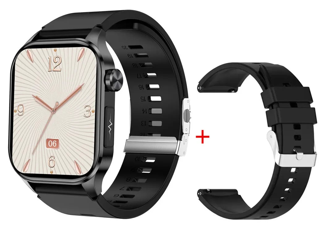 ET580 Smart Watch Men 2.04inch AMOLED Large Screen Bluetooth Call ECG Blood Pressure Oxygen Health Monitor SOS Smartwatch