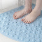 Washable Corner Shower Carpet Floor Mat Toilet PVC Shower Mat  Fan-shaped Suction Cup Anti-slip Pad Cushion