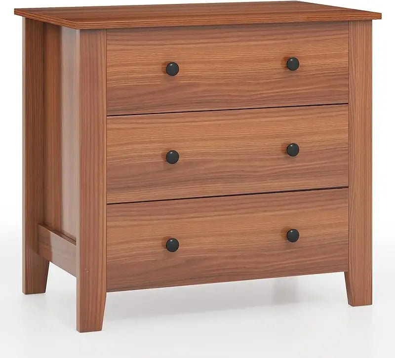 Small 3-Drawer Dresser for Bedroom - 28.5” x 18” x 26” Wide Chest of Drawers, Modern Large Nightstand, Storage Cabinet,