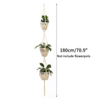 Gardening Green Plant Hanging Basket Cotton Rope Hanger Flower Pot  Handmade Macrame Pot Pocket Wall Boho Courtyard  Home Decor
