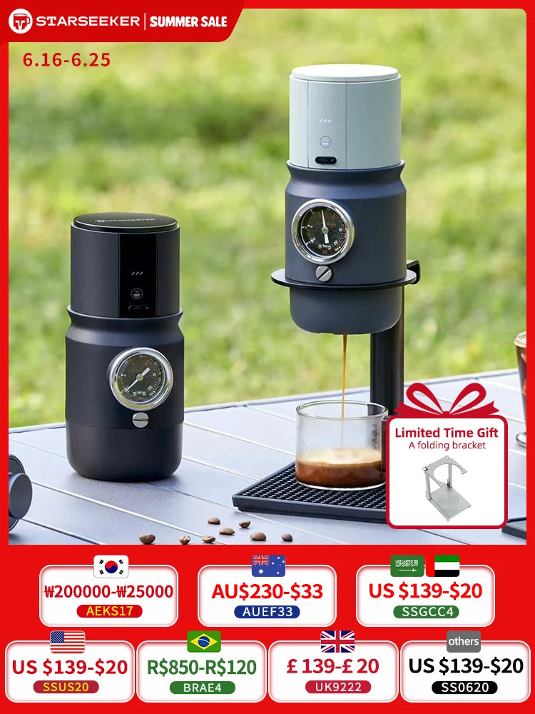 STARSEEKER Super58 Portable Electric Espresso Machine Travel Coffee Maker For Camping Car Coffee Maker With USB-C Bracket Tamper