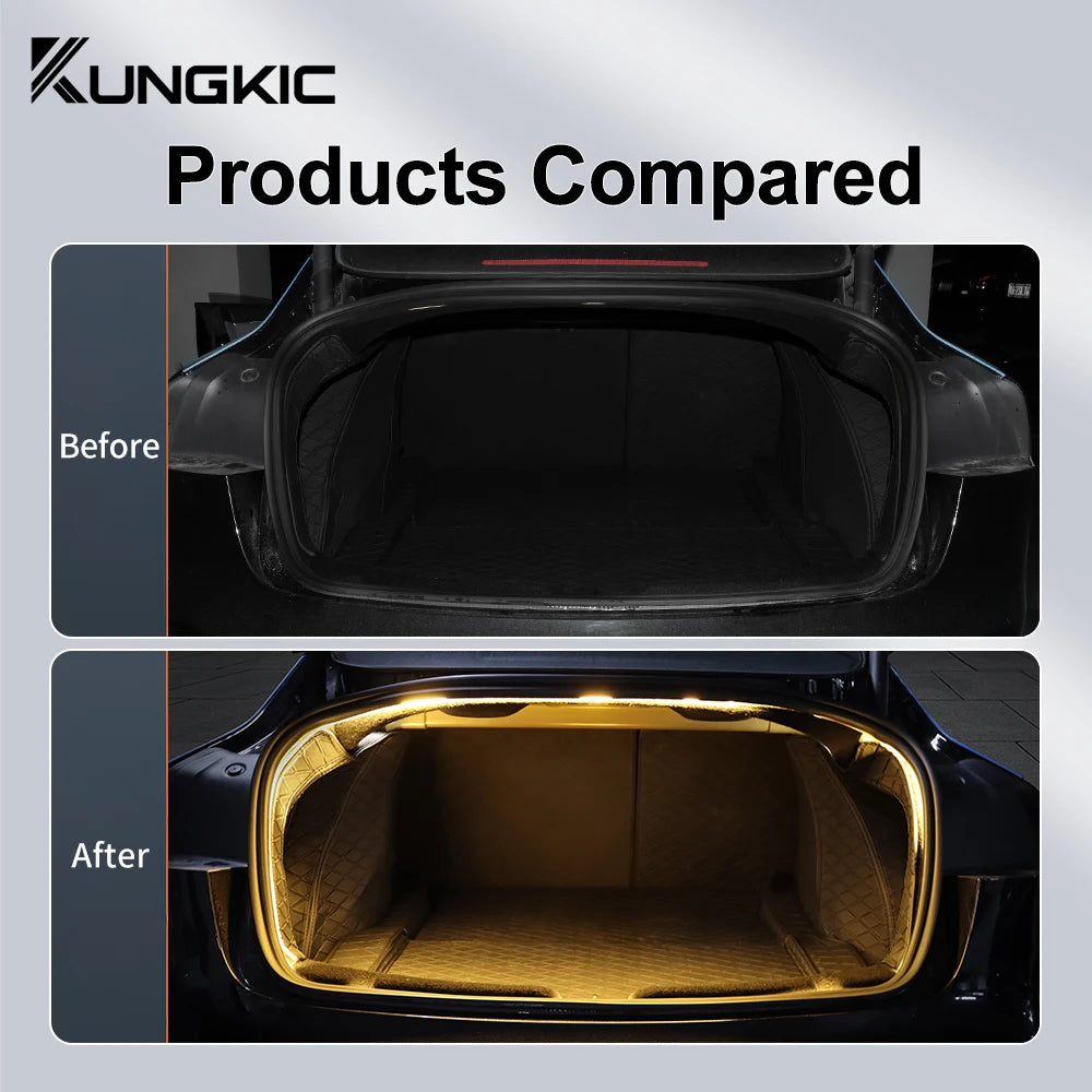 For Tesla Model 3 Highland 2024 2025 Upgrade 12V Trunk Brighten LED Strip Waterproof Flexible DIY Rear Trunk Silicone Light