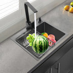 45*40*20cm 201 Stainless Steel Kitchen Sinks Recessed Sinks Sink Units Kitchen Taps Sinks with Drains Black