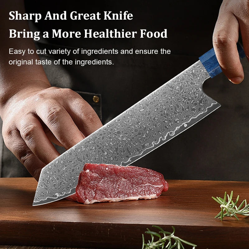 1-5 PCS Damascus Kitchen Knife Set 67 Layers VG10 Handmade Forged Chef knife sharp Stable wood Handle Janpan Kitchen knife