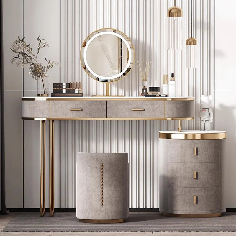 Girl Garden Vanity Table Bedroom Mirror Modern Bathroom Dressing Table Jewelry Organizer Mesa De Maquillaje Trendy Furniture