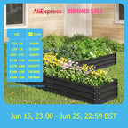 Black L Shaped Galvanized Steel Raised Garden Bed