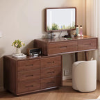 Dresser Table for Clothes Saint Vanity Makeup Stand with Mirror and Chair Furniture Comfortable with Drawers Banity Wardrobe