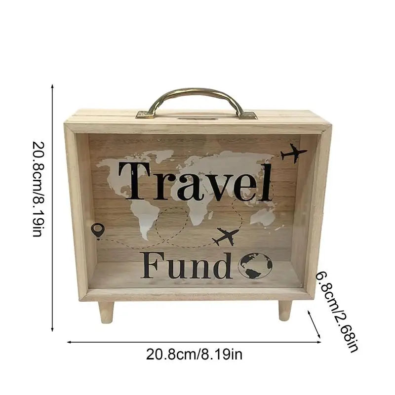 Money Saving Box Coin Saver Wooden Money Bank With Clear Window Reusable Cash Savings Case For Couples Friends Partners Children
