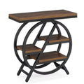 Rectangle MDF End Table with Storage, 3-Tier Narrow Side Table for Living Room, Nightstand Bedroom