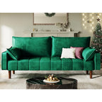 Modern Velvet 3-Seater Sofa
