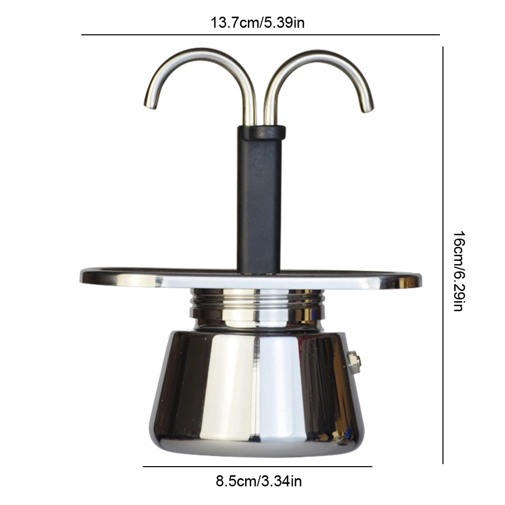 Single/Double Tube Espresso Maker Easy To Operate & Quick Cleanup Pot Italian Coffee Machine Maker 1/2/4 Cups Gift for Man Women