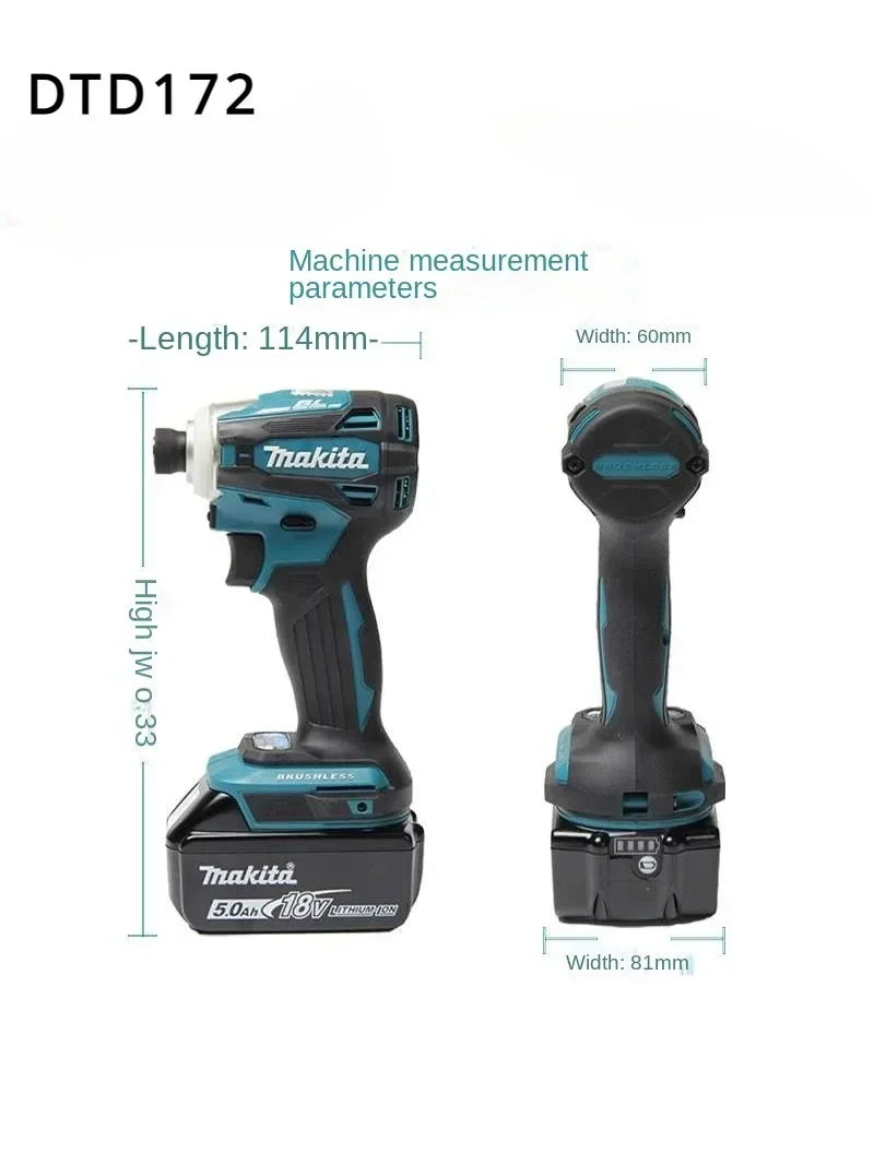 Makita DTD172 Wireless Drills Charging Drill Brushless Driver 18V Electric Screwdriver Impact Hand Electric Drill Electric Tool