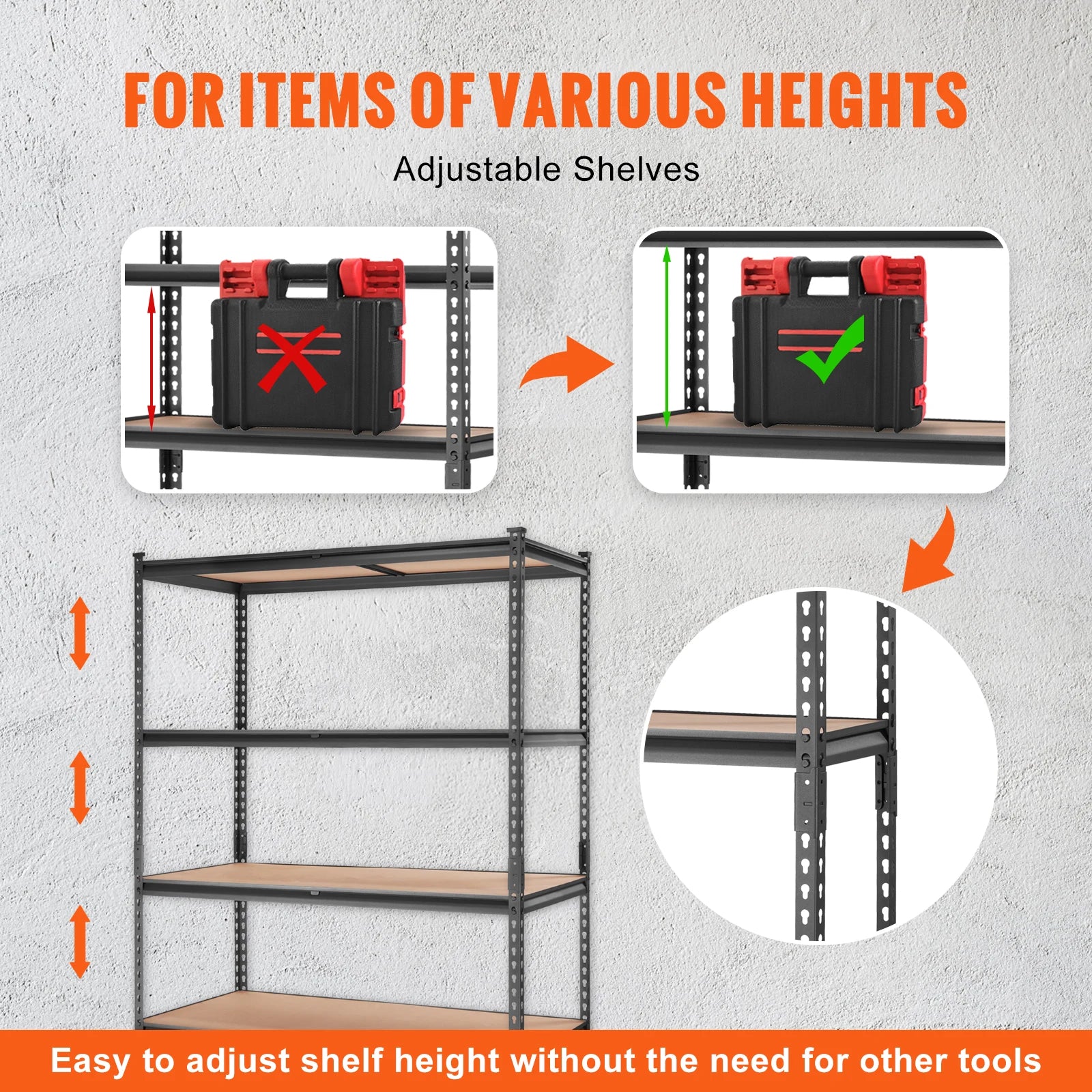 SucceBuy 5 Layers Standing Storage Shelving Unit Heavy Duty Organizer Metal Rack for Kitchen Living Room Warehouse Flower Stand