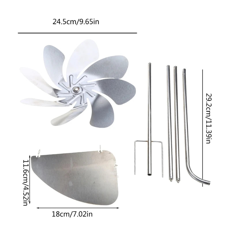 Metal Windmill Outdoor Wind Spinners 360 Degree Rotation Garden Lawn Decorations Metal Yard Decors Wind Sculptures