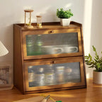 Wooden Desktop Storage Cabinet Cup Organizer Cosmetic Storage Ra Der Batoom Vani elf Wood Material Home Organization