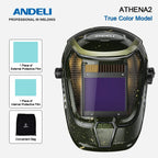 ANDELI Auto Darkening Welding Helmet Large Viewing True Color Solar Powered Welding Mask for TIG MIG ARC Grinding Welder