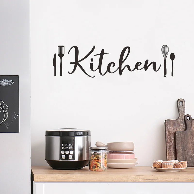 English Slogan Kitchen Wall Sticker Restaurant Kitchen Cooktop Background Home Decoration Wallpaper Creative Pattern Stickers