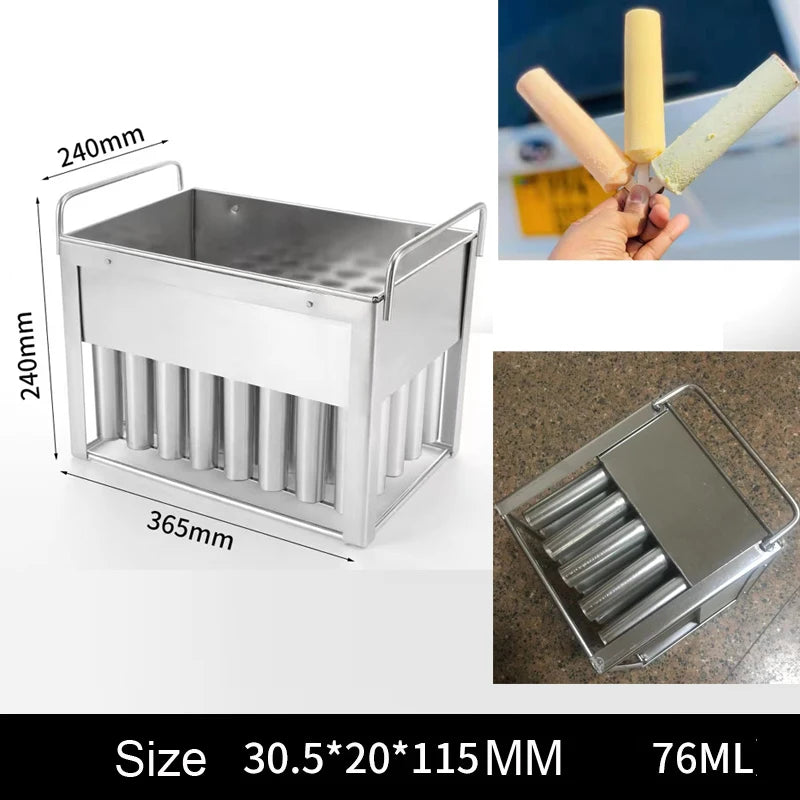40pcs Stainless Steel Popsicle Mould Ice Lolly Mold For Popsicle Machine Fruit Shape DIY Ice Cream Molds With Sticks Holder