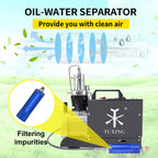 TUXING TXES022 300Bar PCP Compressor Electric 4500Psi High Pressure Air Compressor Auto Stop for PCP Scuba Diving Tank Rifle