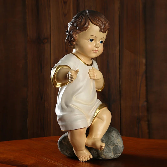 Holy Baby Jesus Figurine Religiou Ornament Christian Catholic Manger Mini Jesus Dolls Resin Christmas Home Desktop Decortion