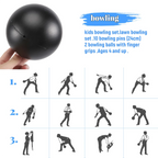 1 Set Bowling Set for Kids & Adults 2 Ball with 10 Pins for Family Kids and Adults Backyard Skittles