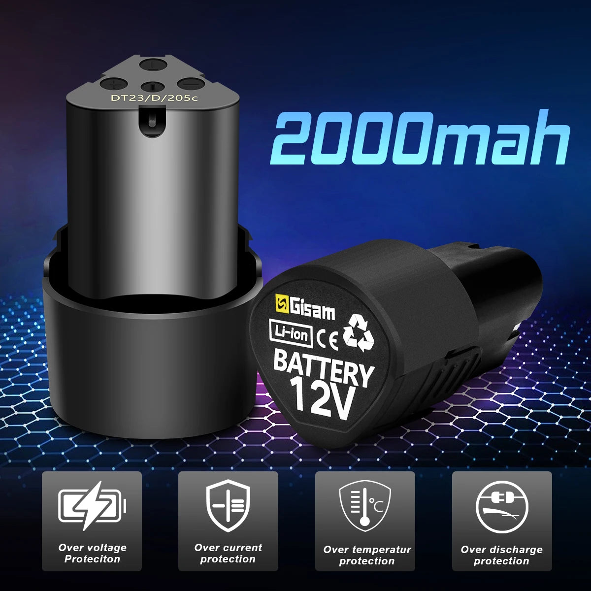 Gisam 19500rpm Electric Angle Grinder Brushless motor Rechargeable Battery Grinding Machine for Cutting Polishing Ceramic Tile