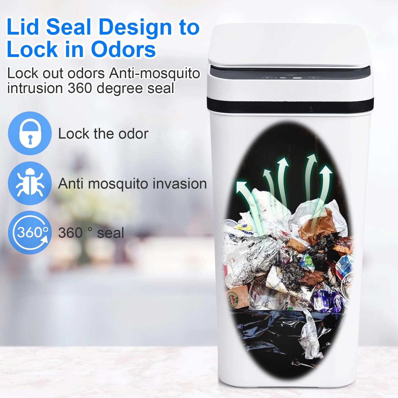 Touchless Motion Sensor Trash Cans (2-Pack)