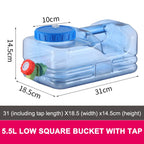 5.5/7.5/10/15L Camping Car Water Container PC with Faucet Water Storage Tank No Leakage Water Storage Bucket for Picnic Travel