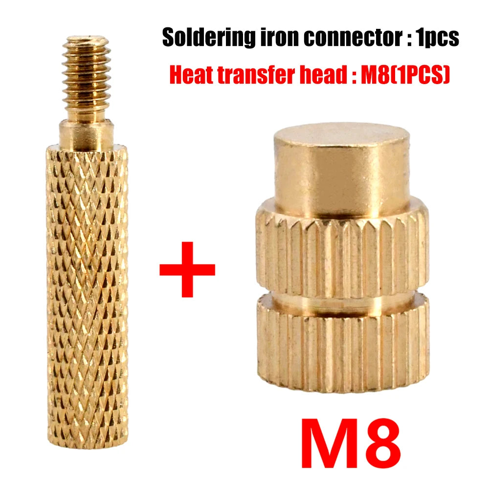 Brass Heating Soldering Iron Tip Tool Insert Nut for Plastic 3d Printing Holt Melt Nut Implant Connector M2 M2.5 M3 M4 M5 M6 M8