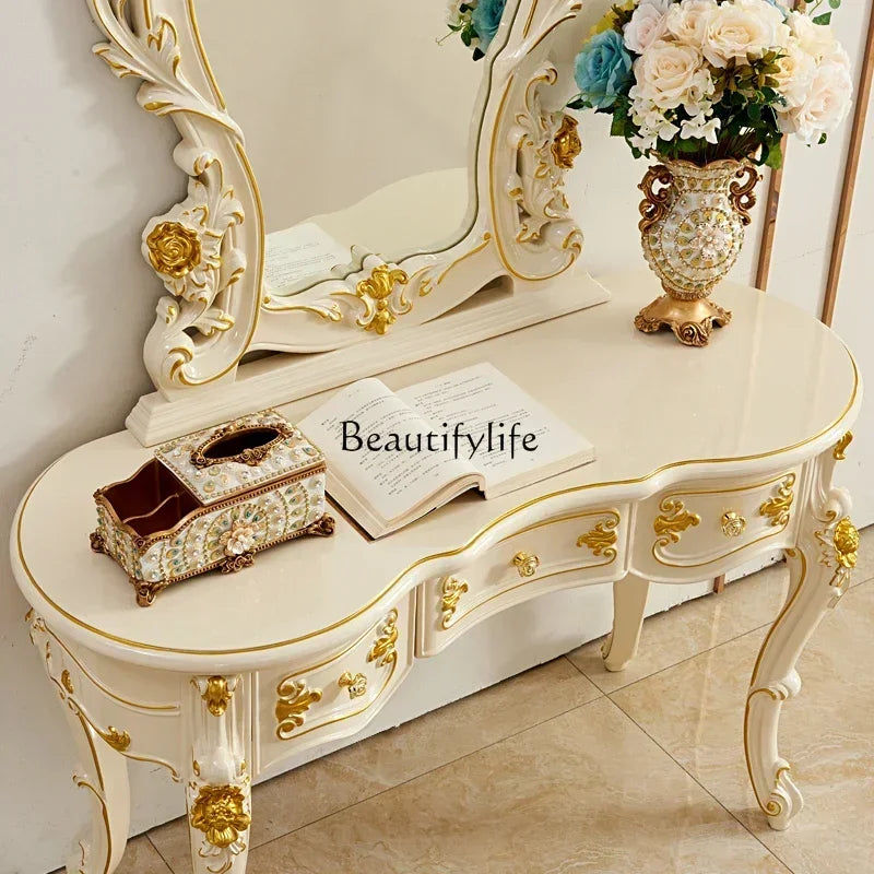 FG11European dresser, American luxury bedroom storage cabinet integrated champagne gold small dressing table