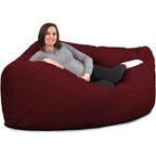 Corner Bean Bag Chair, Oversize Bean Bag Chair for Adults, Comfy Chair Bean Bag Couch Lounge Sofa Loveseat Furniture | Burgundy