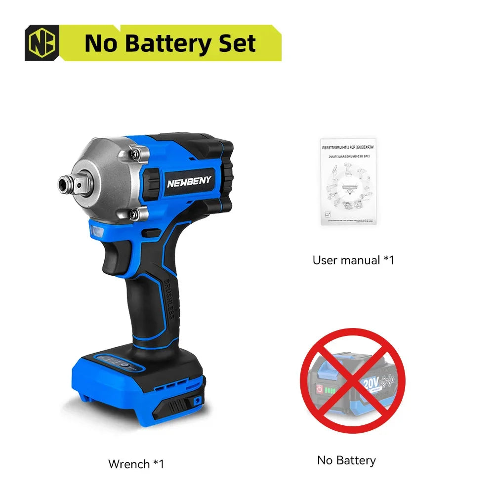NEWBENY 1000N.m Brushless Electric Wrench 3 Gear Cordless Handheld Impact Wrench Driver Power Tool For Makita 18V Battery Pin