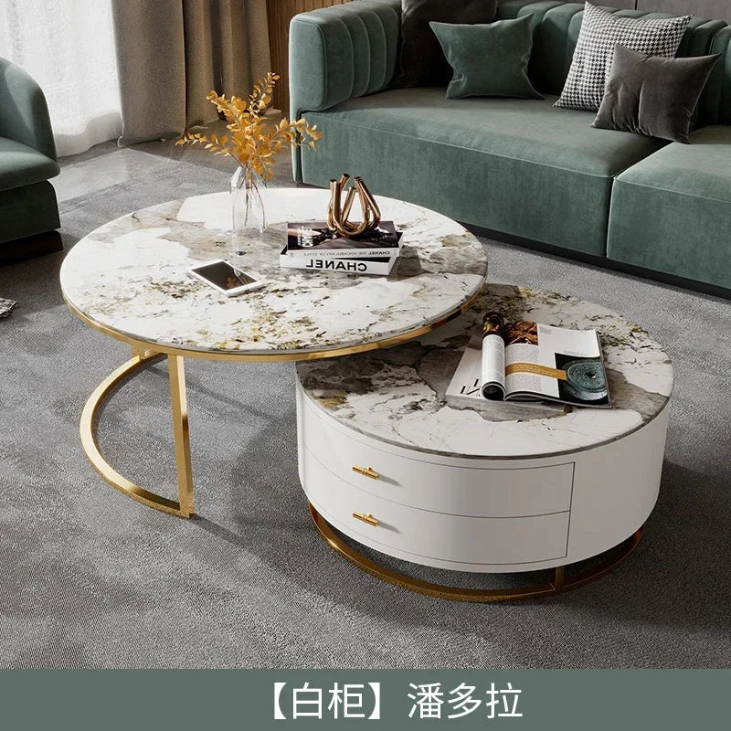 Design Nordic Coffee Tables Modern Storage Luxury Simple Aesthetic Coffee Tables Unique Marble Mesa Centro Living Room Furniture