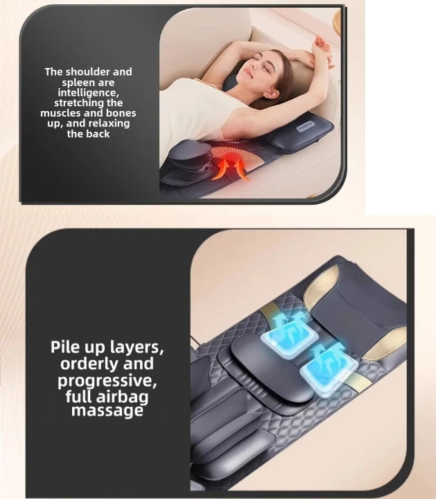 Full Body Heated Massage Mat with Airbag & Vibration for Neck & Lumbar