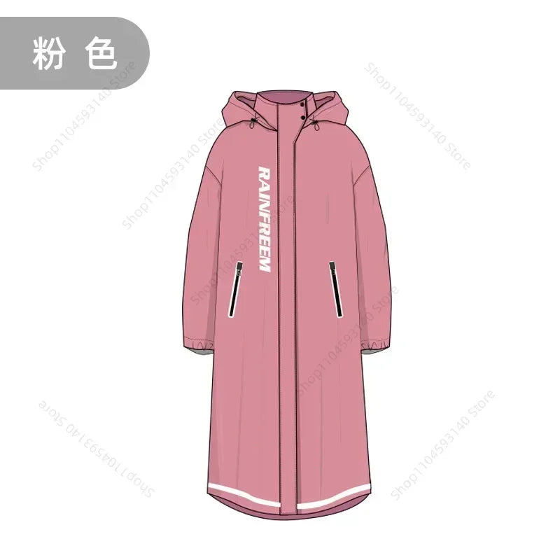 New Fashion Long Windbreaker Type Raincoat Multif Double Placket Waterproof Rain Poncho Outdoor Hiking Riding Couple Rainsuit