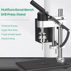 Mini Bench Drill Press Stand Variable Speed Portable Electric Benchtop Drilling Machine Precise Drill Workbench