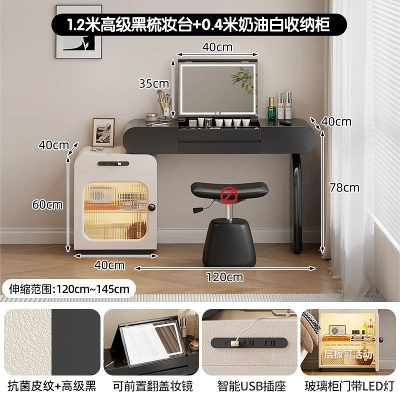 Comfortable for Bedroom Sets Small Vanity Vanity Makeup Toilet Chair Office Dressing Table Set with Mirror Dresser Tv Stands