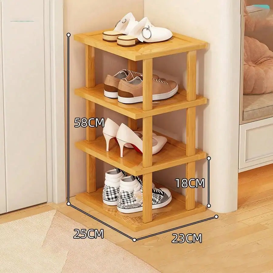 Multifunctional 6 Layers Shoes Rack Bamboo Shoe Cabinets Stackable Stand Shoes Storage Shelf Organizer For Entryway Livingroom