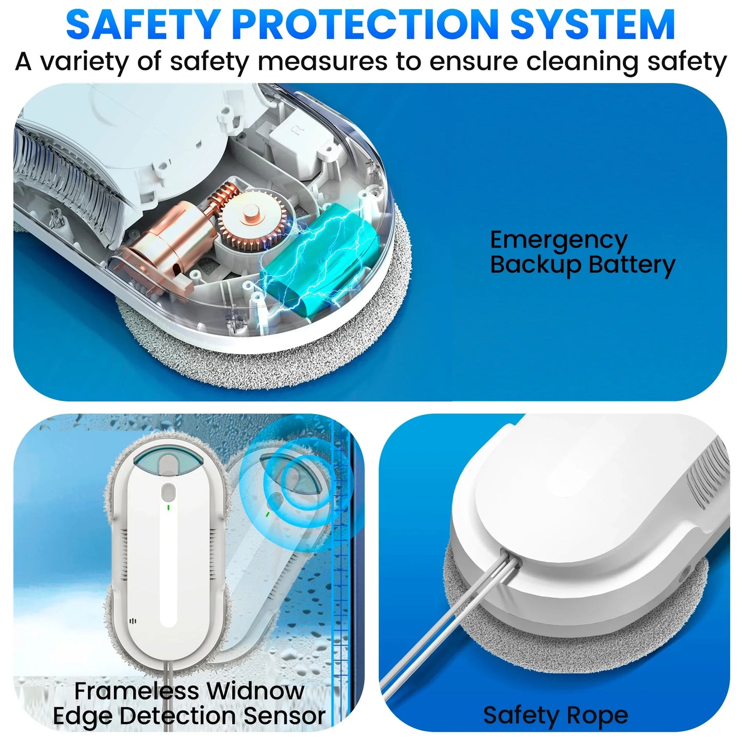 INSE Window Cleaning Robot Automatic Water Spray Function With Remote Control Smart Vacuum Cleaner Machine for Home Glass Washer