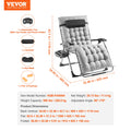 VEVOR Zero Gravity Chair Zero Gravity Recliner Lounge Chair Adjustable Anti Gravity Chair with Cushion Footrest and Cupholder