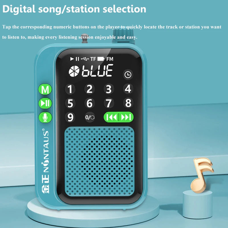 Portable Mini FM Radio for TF Card U Disk Music MP3 Player Support HD Rcording Reception Radios 5W Wireless Bluetooth Speaker