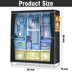 Closet Wardrobe Portable Organizer Storage Rack Clothes Shoe Clothing Shelf Dustproof Non-woven Fabric Quick and Easy to Assembl