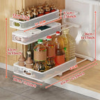 Large Beneath Counter Shelf System For Kitchen Bathroom Storage Space With Slide Out Design And Sturdy Support KXRE