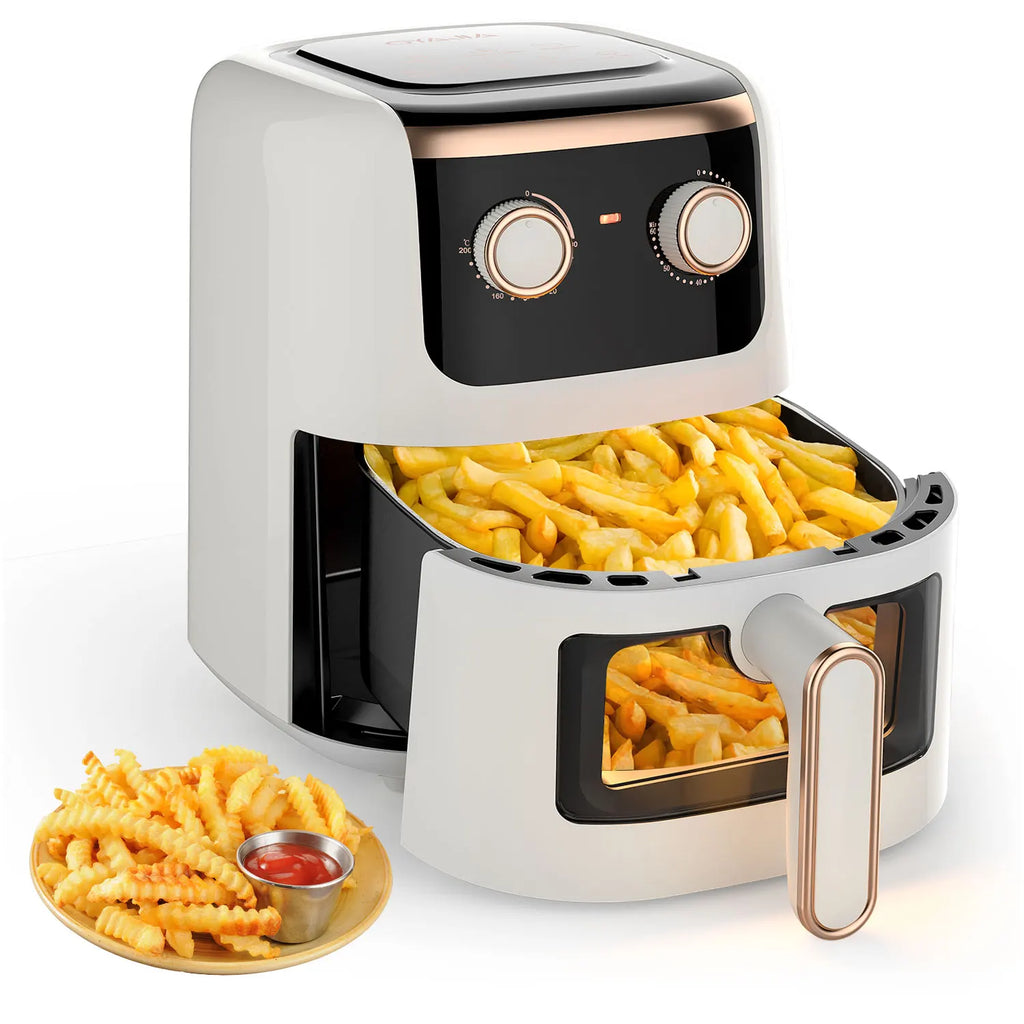 OYAJIA 5L Manual Air Fryer, , Easy-View Window, Digital Temperature Control, 60-Minute Timer, Non Stick Technology