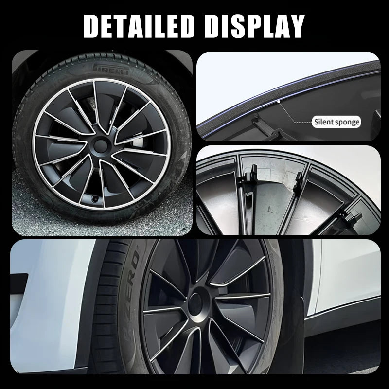 4PCS Hub Cap for Tesla Model Y 19 Inch New Wheel Caps Performance Automobile ReplaceHubcap Full Rim Cover Car Accessories 2024