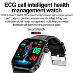 ET580 Smart Watch Men 2.04inch AMOLED Large Screen Bluetooth Call ECG Blood Pressure Oxygen Health Monitor SOS Smartwatch