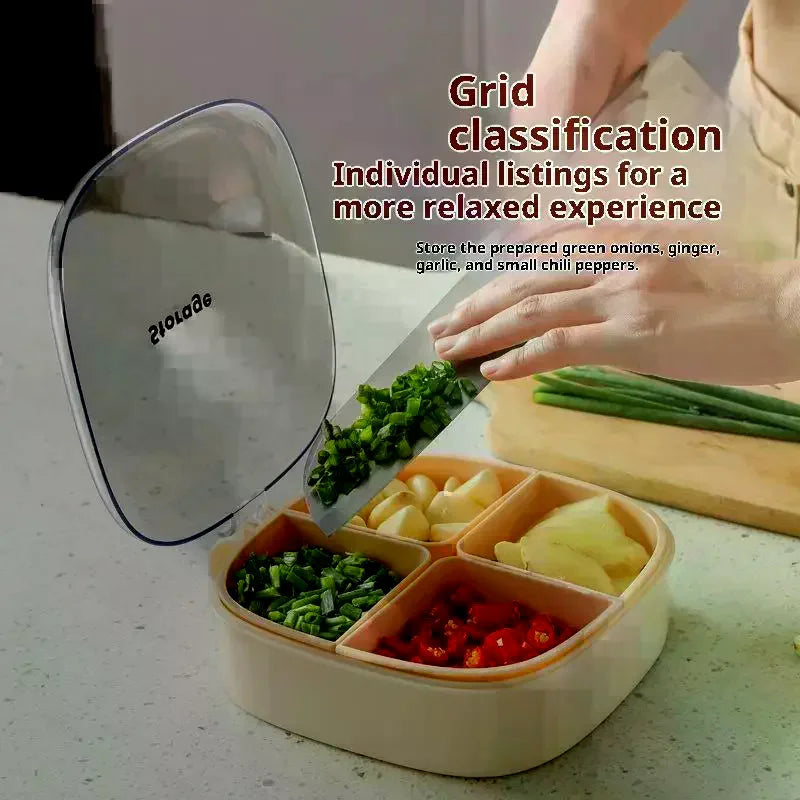 Kitchen Onion Garlic Ginger Preservation Box Refrigerator Freezing Separator No Odor Cooking Storage Box Sealed Drainage Storage