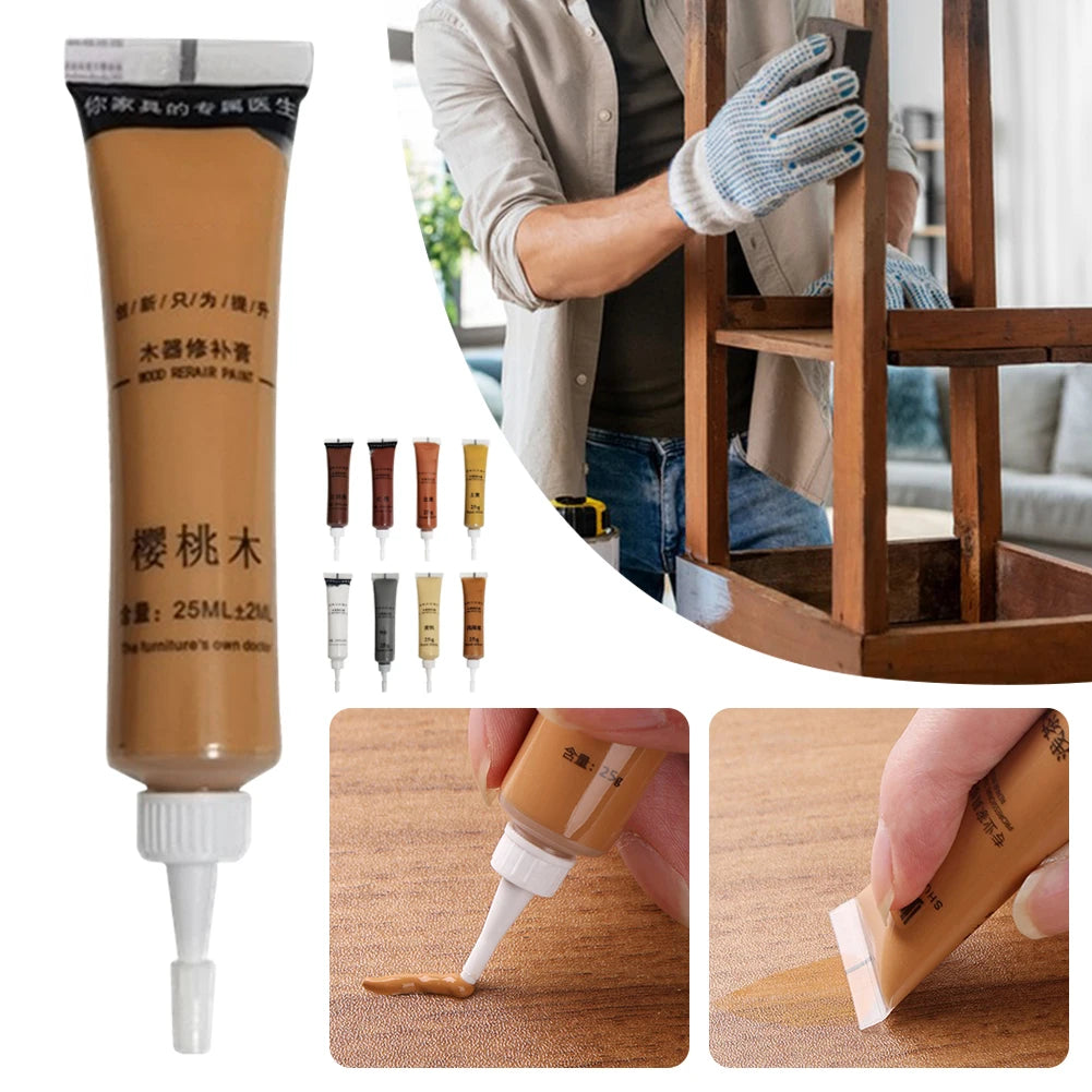 25g Wood Paint Repair Paste Scratches Cracks Restoring Cream For Wardrobes Desks Wooden Floors Wood Repair Wood Stain