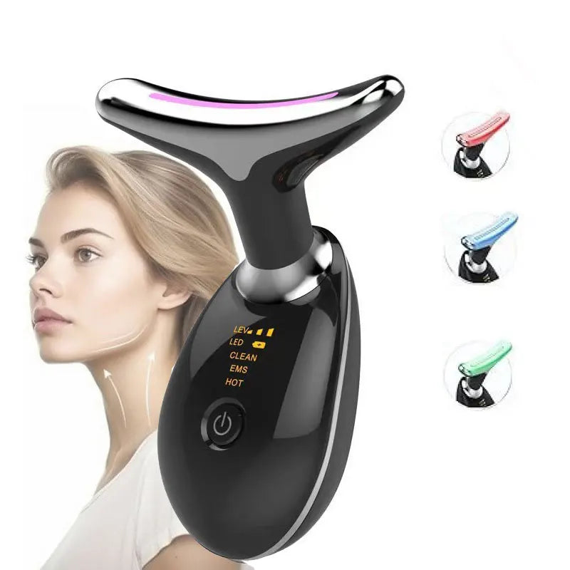 3 Colors/7 Colors Face Neck Massager Facial Lift Three Light Modes Electric Skin Tightening Device LED Beauty Instrument